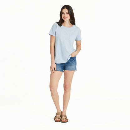 Women's Solid Slub Easy Fit Pocket Tee